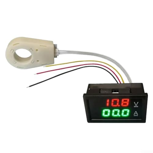 Feegow Digitaler Spannungs-Stromzähler Panel DC 0–300 V – Voltmeter Amperemeter Volt Amp LED-Display – Digital Wasserdicht Dual Display Stromspannungsmesser (100 A) von Feegow