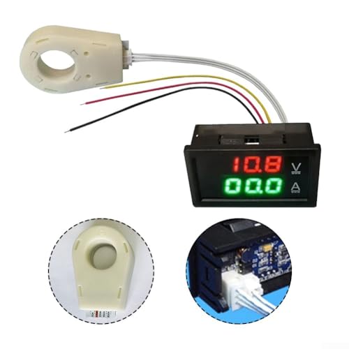 Feegow Digitaler Spannungs-Stromzähler Panel DC 0–300 V – Voltmeter Amperemeter Volt Amp LED-Display – Digitales wasserdichtes Dual-Display Stromspannungsmesser (200 A) von Feegow