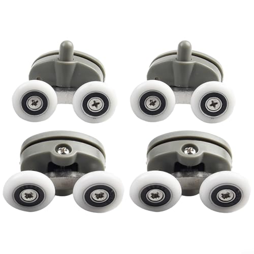 Feegow Duschtür-Läufer, Doppelrollen für Duschtüren, oval, Schmetterlings-Doppelrad, Duschtürrollen – Duschtür oben unten Rollen/Läufer (23 mm) von Feegow