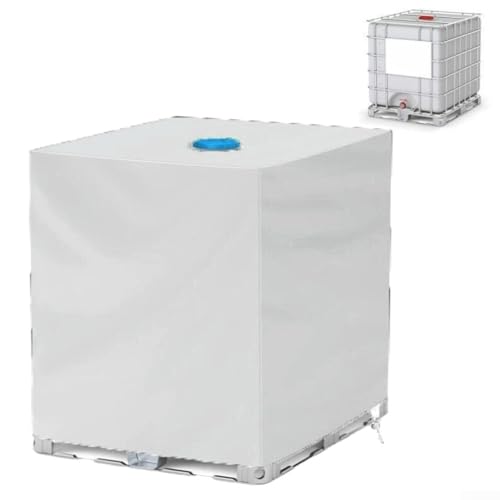 Feegow IBC Tankabdeckung – robuste 210D IBC Abdeckung – Outdoor 1000 Liter Wassertankabdeckungen – isolierende wasserdichte IBC-Behälterabdeckungen (120 x 100 x 116 cm) (Silber) von Feegow