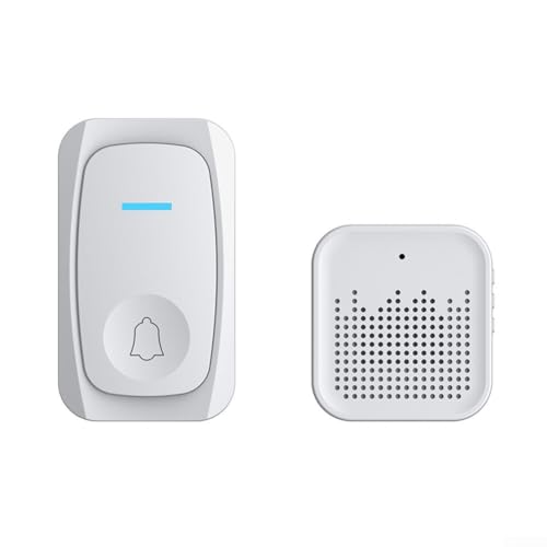 Feegow Kabellose tragbare Türklingel Set, 200M Reichweite, 32 Melodien, 3-stufige Lautstärkeregelung, M2 Wireless Doorbell Loud Volume Home Smart Pager von Feegow