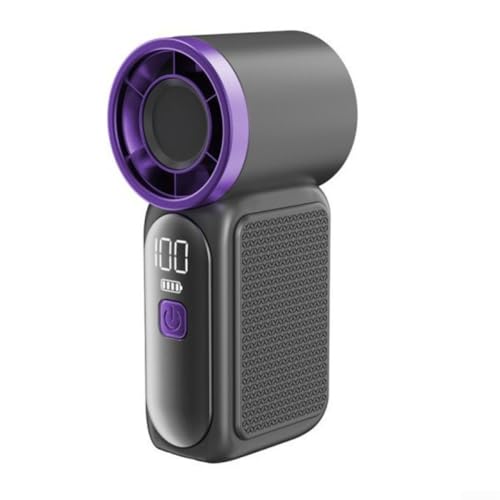 Feegow Mini-Handventilator, tragbarer USB-Handventilator, wiederaufladbar, Mini mit LED-Display, persönlicher elektrischer Ventilator mit 3000 mAh Akku, 16900 U/min (schwarz) von Feegow
