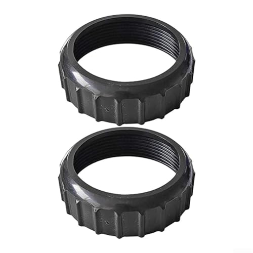 Feegow Pool Vorfilterpumpe Gewindering für PS100 SPS75 SPS50 SPS25 Serie, Schwimmbad Vorfilterpumpe Gewindering Anschlussteil, schwarz (2 Stück) von Feegow