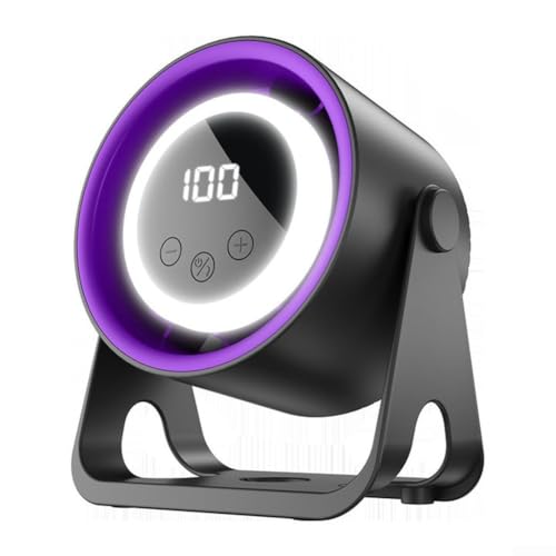 Feegow Tragbarer Handventilator, USB-Schreibtischventilator mit 100 einstellbaren Windgeschwindigkeiten, neigbare persönliche elektrische Ventilatoren mit Nachtlicht für Zuhause/Büro/Reisen (lila) von Feegow