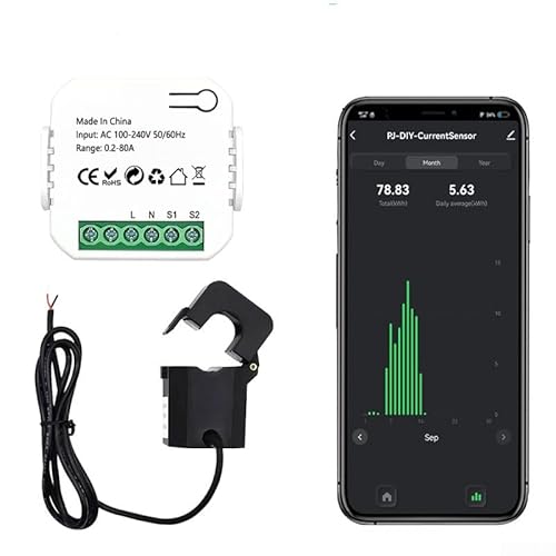 Feegow Tuya Smart Life WLAN-Energiezähler 80 A, Strommonitor, Automatisierung, Energiemete für Haushaltsgeräte, 2,4 GHz, bleiben Sie energieeffizient von Feegow