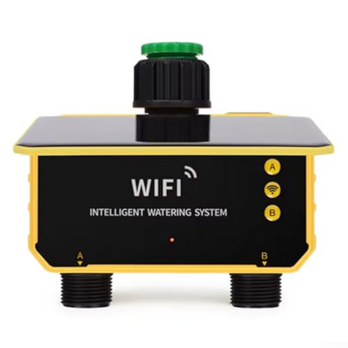 Feegow Bewässerungs-Timer für Bewässerung, WiFi, programmierbar, Bewässerungstimer, wiederaufladbar, mit Regensensor (2 Steckdosen) von Feegow