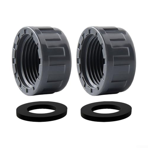 Gewinde-Abdeckkappe – PVC-Rohrendstopfen mit Gummidichtungen, Innengewinde-Schlauchverbinder, Ablaufkappendichtung verhindert Auslaufen (32 mm) von Feegow