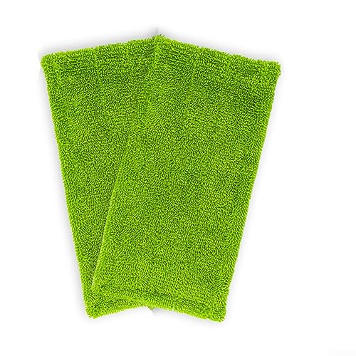 Grüner Mikrofaser-Wischmopp, nass und trocken, 2 Stück, wiederverwendbare Mikrofaser-Wischpads für nasse und trockene Modelle, Reinigungswerkzeuge von Feegow