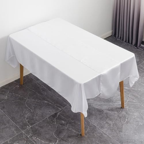 Satin-Tischläufer, Satin-Tischläufer, Tischdecke, 30 x 275 cm, perfekt für besondere Anlässe und Veranstaltungen für Hochzeiten, Jubiläumsfeiern (weiß) von Feegow