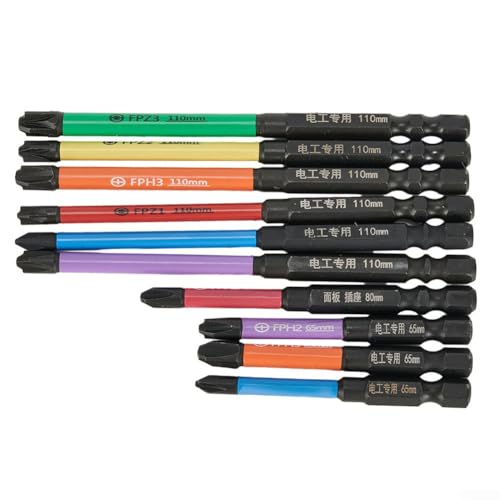 Schraubendreher-Bit-Sets, magnetischer spezieller Schlitz-Kreuzschraubendreher-Bit für Elektriker FPH FPZ 65–110 mm Hochleistungs-Spezial-Schraubendreher-Bit von Feegow
