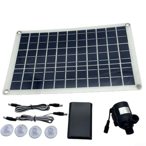 Solar Springbrunnenpumpe – DIY Solar Teichpumpe 800Lh DC 12V bürstenloses Solarpanel Teichbetriebene Wasserspielpumpe für Garten mit 50W Solarpanel von Feegow