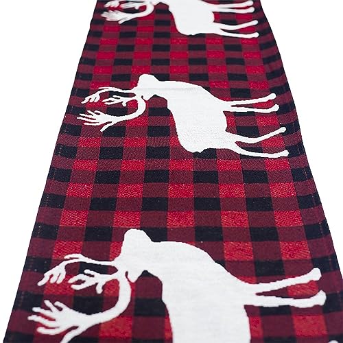 Weihnachtstischläufer bestickte Tischdecke Tuch Abdeckung für Silvester Dekor-Elch von Feegow