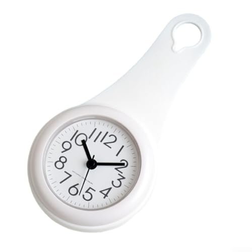 für Badezimmer-Hängeruhr, leicht zu lesen, wasserdichte Wanduhr, leiser Betrieb, perfekt für Badezimmer-Dekoration (weiß), 4F3F2Y82Y846P46WAVRG von Feegow