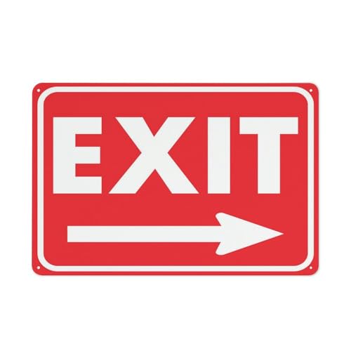 Aluminiumschild "Exit", rot, 30,5 x 20,3 cm, reflektierend, UV-geschützt, wasserdicht, wetterfest und lichtbeständig, 4 vorgebohrte Löcher Aluminiumschild "Exit", rot, 30,5 x 20,3 cm, reflektierend, UV-geschützt, wasserdicht, wetterfest und lichtbeständig, 4 vorgebohrte Löcher von Feehiget