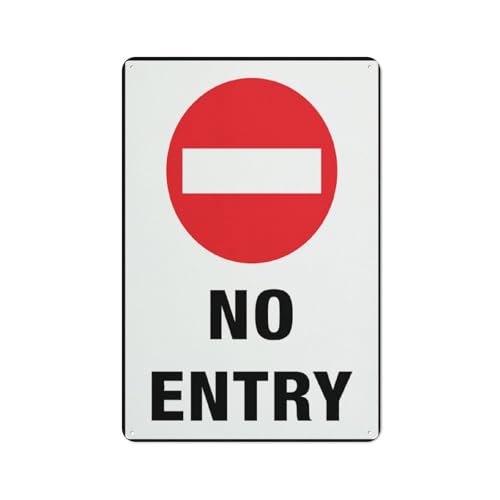 Aluminiumschild "No Entry", 30,5 x 20,3 cm, UV-geschützt, wasserdicht, wetterfest und lichtbeständig, 4 vorgebohrte Löcher Aluminiumschild "No Entry", 30,5 x 20,3 cm, UV-geschützt, wasserdicht, wetterfest und lichtbeständig, 4 vorgebohrte Löcher von Feehiget