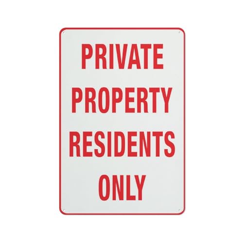 Aluminiumschild "Private Property Residents Only", 30,5 x 20,3 cm, UV-geschützt, wasserdicht, wetterfest und lichtbeständig, 4 vorgebohrte Löcher Aluminiumschild "Private Property Residents Only", 30,5 x 20,3 cm, UV-geschützt, wasserdicht, wetterfest und lichtbeständig, 4 vorgebohrte Löcher von Feehiget
