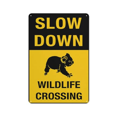 Aluminiumschild "Wildlife Crossing" (Koala), 30,5 x 20,3 cm, UV-geschützt, wasserdicht, wetterfest und lichtbeständig, 4 vorgebohrte Löcher von Feehiget