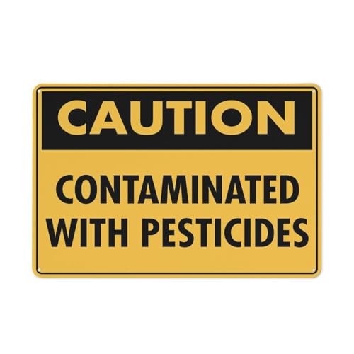 Aluminiumschild mit Aufschrift "Caution Contaminated With Pesticides", 30,5 x 20,3 cm, reflektierend, UV-geschützt, wasserdicht, wetterfest und lichtbeständig, 4 vorgebohrte Löcher Aluminiumschild mit Aufschrift "Caution Contaminated With Pesticides", 30,5 x 20,3 cm, reflektierend, UV-geschützt, wasserdicht, wetterfest und lichtbeständig, 4 vorgebohrte Löcher von Feehiget