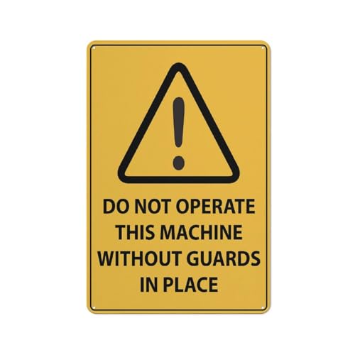 Aluminiumschild mit Aufschrift "Caution Do Not Operate This Machine Without Guards In Place", 30,5 x 20,3 cm, reflektierend, UV-geschützt, wasserdicht, wetterfest und lichtbeständig, 4 vorgebohrte Aluminiumschild mit Aufschrift "Caution Do Not Operate This Machine Without Guards In Place", 30,5 x 20,3 cm, reflektierend, UV-geschützt, wasserdicht, wetterfest und lichtbeständig, 4 vorgebohrte von Feehiget
