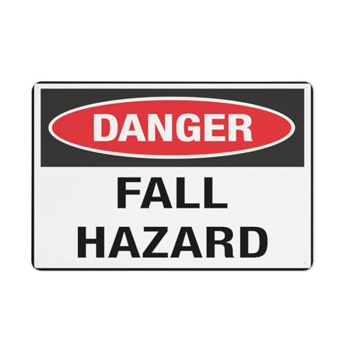 Aluminiumschild mit Aufschrift "Danger Fall Hazard", 30,5 x 20,3 cm, UV-geschützt, wasserdicht, wetterfest und lichtbeständig, 4 vorgebohrte Löcher Aluminiumschild mit Aufschrift "Danger Fall Hazard", 30,5 x 20,3 cm, UV-geschützt, wasserdicht, wetterfest und lichtbeständig, 4 vorgebohrte Löcher von Feehiget