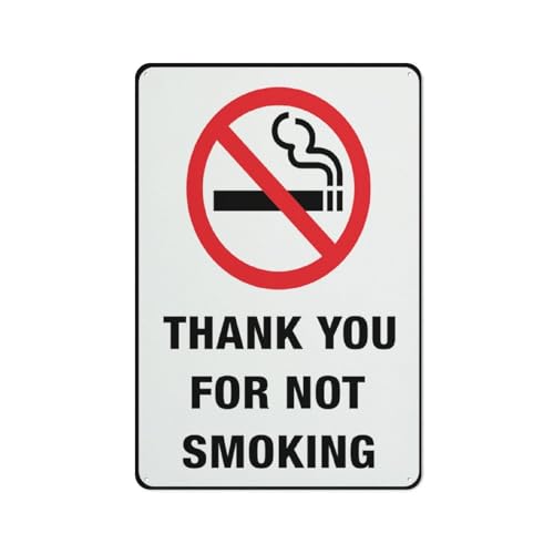 Aluminiumschild mit Aufschrift "Thank You For Not Smoking", 30,5 x 20,3 cm, UV-geschützt, wasserdicht, wetterfest und lichtbeständig, 4 vorgebohrte Löcher Aluminiumschild mit Aufschrift "Thank You For Not Smoking", 30,5 x 20,3 cm, UV-geschützt, wasserdicht, wetterfest und lichtbeständig, 4 vorgebohrte Löcher von Feehiget