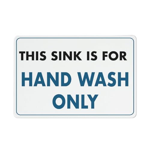 Aluminiumschild mit Aufschrift "This Sink Is For Hand Wash Only", 30,5 x 20,3 cm, reflektierend, UV-geschützt, wasserdicht, wetterfest und lichtbeständig, 4 vorgebohrte Löcher Aluminiumschild mit Aufschrift "This Sink Is For Hand Wash Only", 30,5 x 20,3 cm, reflektierend, UV-geschützt, wasserdicht, wetterfest und lichtbeständig, 4 vorgebohrte Löcher von Feehiget