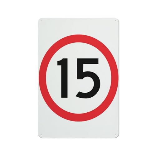 Aluminiumschild mit Geschwindigkeitsbegrenzung, 15 km/h, 30,5 x 20,3 cm, UV-geschützt, wasserdicht, wetterfest und lichtbeständig, 4 vorgebohrte Löcher Aluminiumschild mit Geschwindigkeitsbegrenzung, 15 km/h, 30,5 x 20,3 cm, UV-geschützt, wasserdicht, wetterfest und lichtbeständig, 4 vorgebohrte Löcher von Feehiget