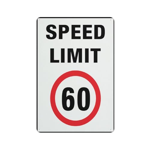 Aluminiumschild mit Geschwindigkeitsbegrenzung 60 km/h, 30,5 x 20,3 cm, UV-geschützt, wasserdicht, wetterfest und lichtbeständig, 4 vorgebohrte Löcher Aluminiumschild mit Geschwindigkeitsbegrenzung 60 km/h, 30,5 x 20,3 cm, UV-geschützt, wasserdicht, wetterfest und lichtbeständig, 4 vorgebohrte Löcher von Feehiget