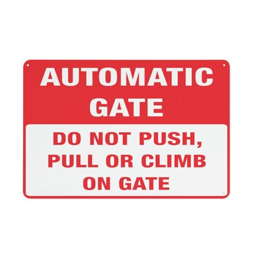"Do Not Push, Pull Or Climb On Gate", automatisches Torschild, 30,5 x 20,3 cm, Aluminiumschild, UV-geschützt, wasserdicht, wetterfest und lichtbeständig, 4 vorgebohrte Löcher "Do Not Push, Pull Or Climb On Gate", automatisches Torschild, 30,5 x 20,3 cm, Aluminiumschild, UV-geschützt, wasserdicht, wetterfest und lichtbeständig, 4 vorgebohrte Löcher von Feehiget