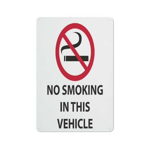 Fahrzeug-Aufkleber, Aufschrift "No Smoking In This Vehicle", 20,3 x 30,5 cm, reflektierende Folie, rostfreies Aluminium, wetterbeständig, wasserdicht, einfach zu montieren Fahrzeug-Aufkleber, Aufschrift "No Smoking In This Vehicle", 20,3 x 30,5 cm, reflektierende Folie, rostfreies Aluminium, wetterbeständig, wasserdicht, einfach zu montieren von Feehiget