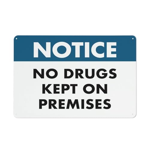 Hinweisschild mit Aufschrift "No Drugs Kept On Premises", 20,3 x 30,5 cm, reflektierende Folie, rostfreies Aluminium, wetterbeständig, wasserdicht, einfach zu montieren Hinweisschild mit Aufschrift "No Drugs Kept On Premises", 20,3 x 30,5 cm, reflektierende Folie, rostfreies Aluminium, wetterbeständig, wasserdicht, einfach zu montieren von Feehiget
