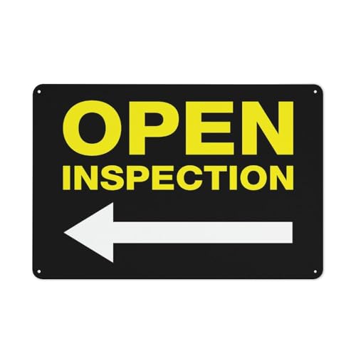 Pfeilschild "Open Inspection", 20,3 x 30,5 cm, reflektierende Folie, rostfreies Aluminium, wetterbeständig, wasserdicht, einfach zu montieren Pfeilschild "Open Inspection", 20,3 x 30,5 cm, reflektierende Folie, rostfreies Aluminium, wetterbeständig, wasserdicht, einfach zu montieren von Feehiget