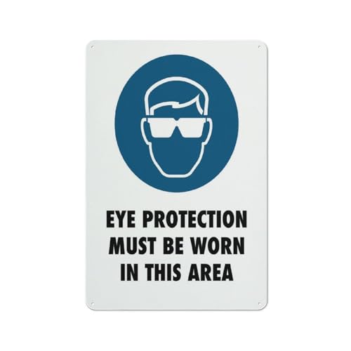 Warnschild mit Aufschrift "Eye Protection Must Be Worn In This Area", 30,5 x 20,3 cm von Feehiget