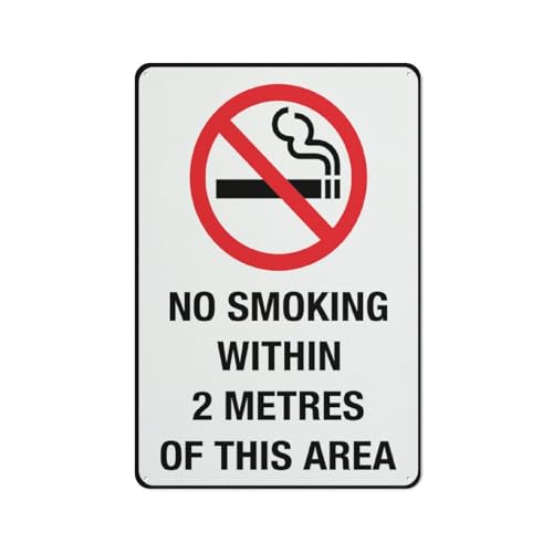 Warnschild mit Aufschrift "No Smoking Within 2 Metres Of This Area", 30,5 x 20,3 cm von Feehiget