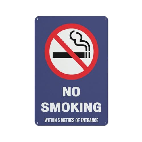 Warnschild mit Aufschrift "No Smokingwithin 5 Metres", 30,5 x 20,3 cm von Feehiget