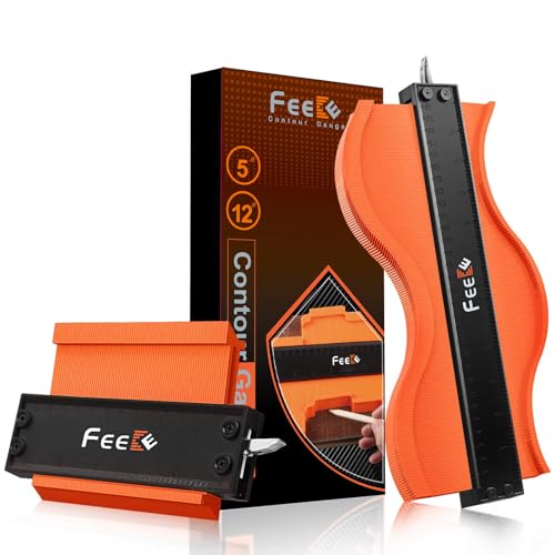 Feeke Konturenlehre (25,4 cm + 12,7 cm), verstellbares Duplikator-Konturlehre mit Schloss, Konturlineale Kopie unregelmäßiger Form, Schweißentfernungsmesser, geeignet für Heimwerker DIY Vorlagen, Bau von Feeke