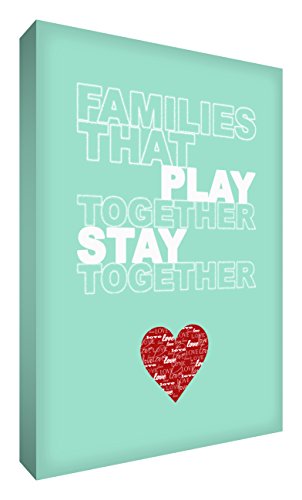Feel Good Art, 36 x 24 cm, Extra Groß, A1, Verschiedene Schriftarten Familien That Play Together Stay Together Dick, Keilrahmen, Minzgrün von Feel Good Art
