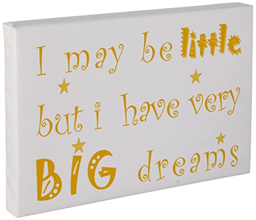 Feel Good Art Little Helper 10,5 x 7,4 x 2 cm A7 Diamant Poliert I May Be Little But I Have Very Big Dreams Geschenk zur Geburt/Taufe Acryl Token, gelb, 30 x 20 cm von Feel Good Art