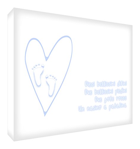 Feel Good Art TEN2436-14IT Wandbild auf Leinwand im typographischen Stil, hellblau, 91 x 60 x 4 cm von Feel Good Art