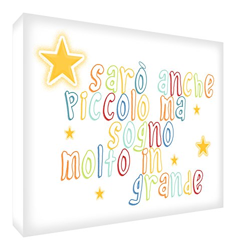 Feel Good Art littdr1216 – 01It Bild auf Leinwand Wand in modernem Stil typographisches mit Text Ich Auch Klein Aber viel in Traum 30 x 40 cm Mehrfarbig von Feel Good Art