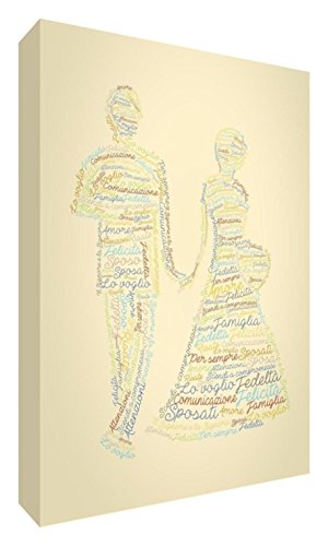 Feel Good Art weddinga5blk-01it Braut und Bräutigam Token Deko Acryl, Schleifen Diamant mit Position modernes typographisches 14.8 x 21 x 2 cm Mehrfarbig von Feel Good Art