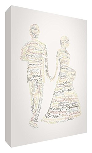 Feel Good Art weddinga5blk-01it Braut und Bräutigam Token Deko Acryl, Schleifen Diamant mit Position modernes typographisches 14.8 x 21 x 2 cm Autumnal Tones von Feel Good Art