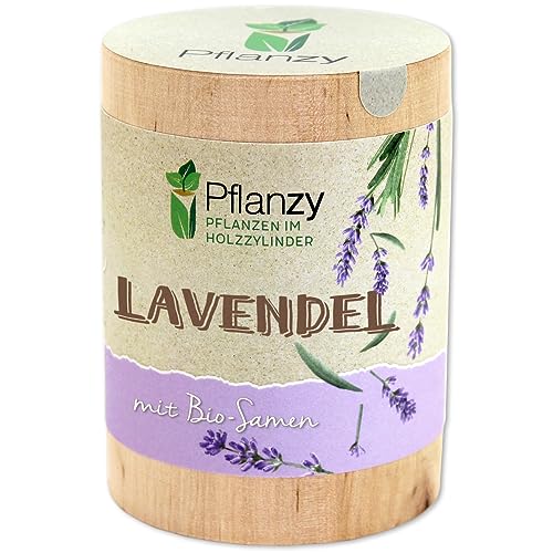 Feel Green Pflanzy Lavendel, Bio Samen, Nachhaltige Geschenkidee (100% Eco Friendly), Grow Your Own/Anzuchtset, Pflanzen im Holzzylinder, Made in Austria von Feel Green - WE CREATE NATURE