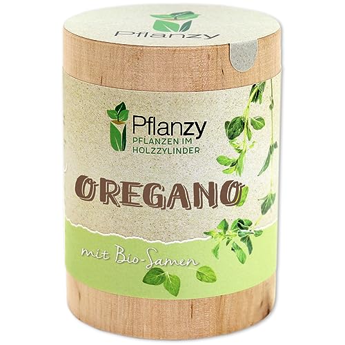 Feel Green Pflanzy Oregano, Bio Samen, Nachhaltige Geschenkidee (100% Eco Friendly), Grow Your Own/Anzuchtset, Pflanzen im Holzzylinder, Made in Austria von Feel Green - WE CREATE NATURE