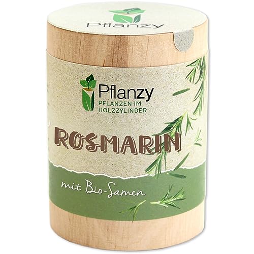 Feel Green Pflanzy Rosmarin, Bio Samen, Nachhaltige Geschenkidee (100% Eco Friendly), Grow Your Own/Anzuchtset, Pflanzen im Holzzylinder, Made in Austria von Feel Green - WE CREATE NATURE