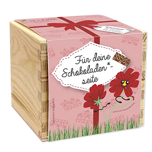Feel Green - WE CREATE NATURE ecobox, Schokoladenblume Für deine Schokoladen-seite, Pflanzen Aus Der Holzbox 11x11x10cm, Made in Austria, Nachhaltige Geschenkidee, Grow Your Own/Anzuchtset von Feel Green - WE CREATE NATURE