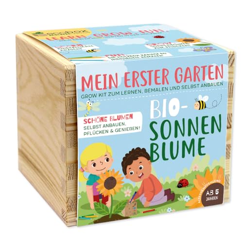 Feel Green ecobox-Kids-Edition Sonnenblume, Nachhaltige Geschenkidee (100% Eco Friendly), Grow Your Own/Anzuchtset, Made in Austria von Feel Green - WE CREATE NATURE