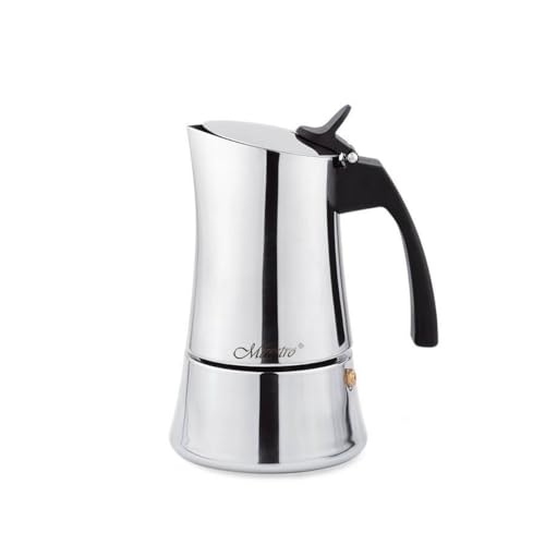 Feel Maestro Italienische Kaffeemaschine MR-1668-6 Silber Edelstahl 18/10 300 ml 6 Tassen von Feel Maestro