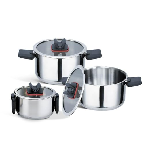 Feel Maestro Töpfe MR-3531-6 Schwarz Stahl 6 Stück von Feel Maestro