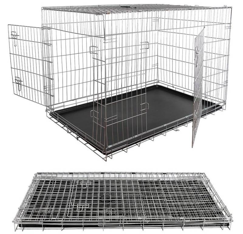Feel2Home Anrichte Hundetransportbox Faltbar Hunde Transportbox Gitterbox versch. Größen (Premium-Transportkäfig), Faltbar,Rostbeständiger beschichteter Eisendraht von Feel2Home